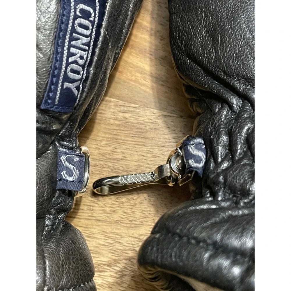 Conroy Ladies Leather Gloves Zipper Lined‎ Size S Vintage 80's Made in Japan